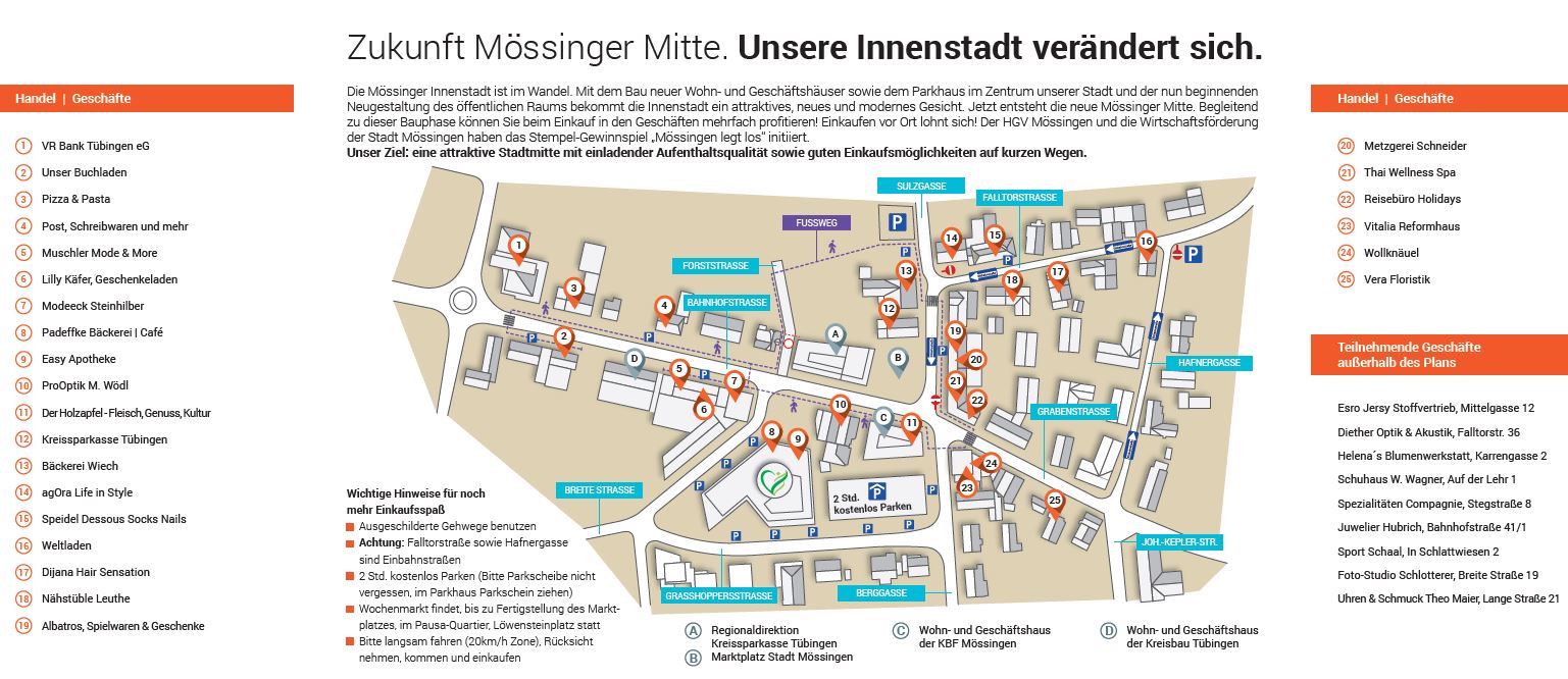 Karte Innenstadt Moessingen 2020